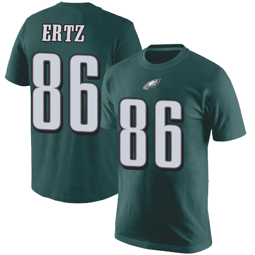 Men Philadelphia Eagles #86 Zach Ertz Green Rush Pride Name and Number NFL T Shirt->nfl t-shirts->Sports Accessory